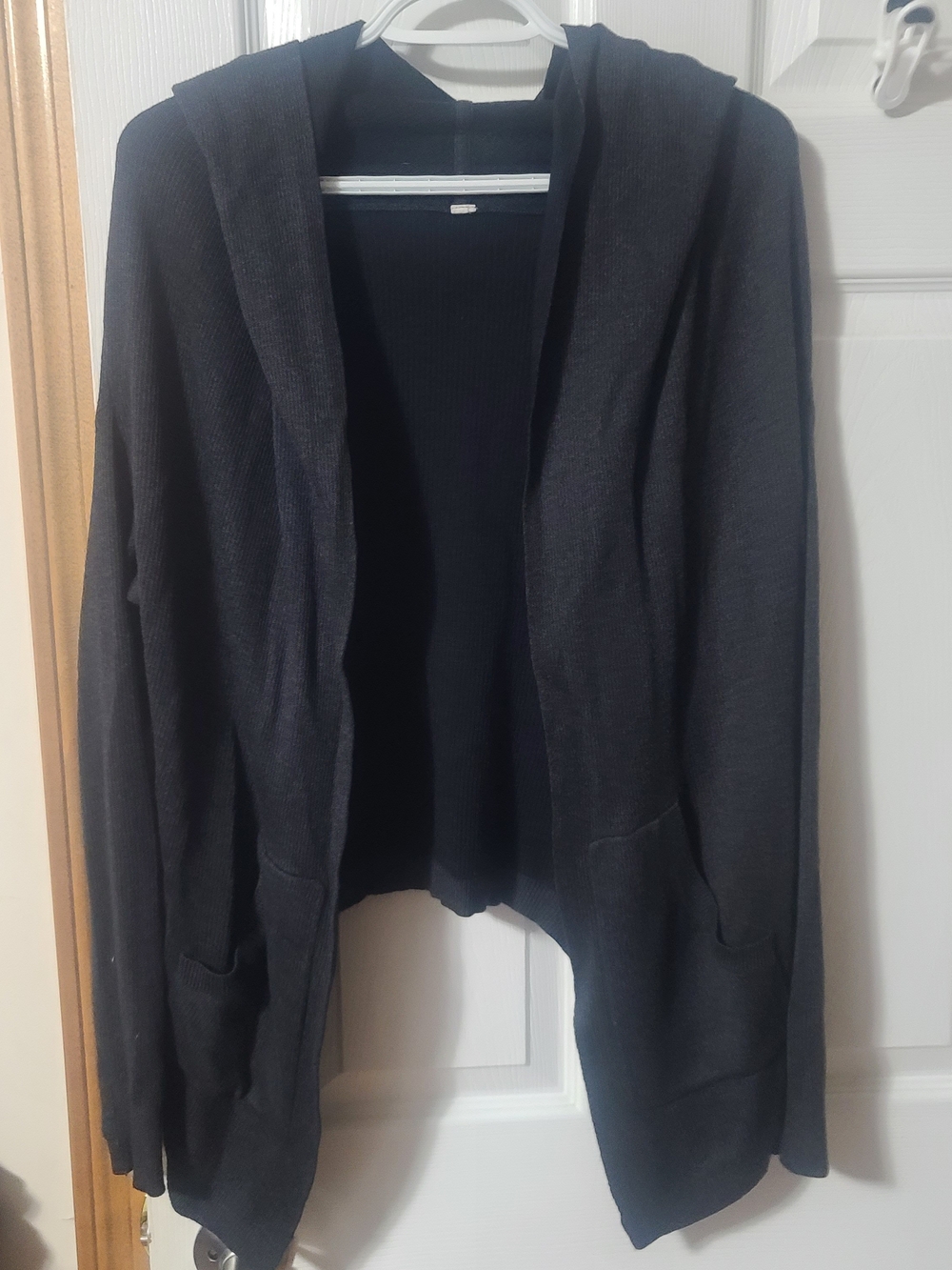 lululemon athletica Black Hooded Open Cardigan